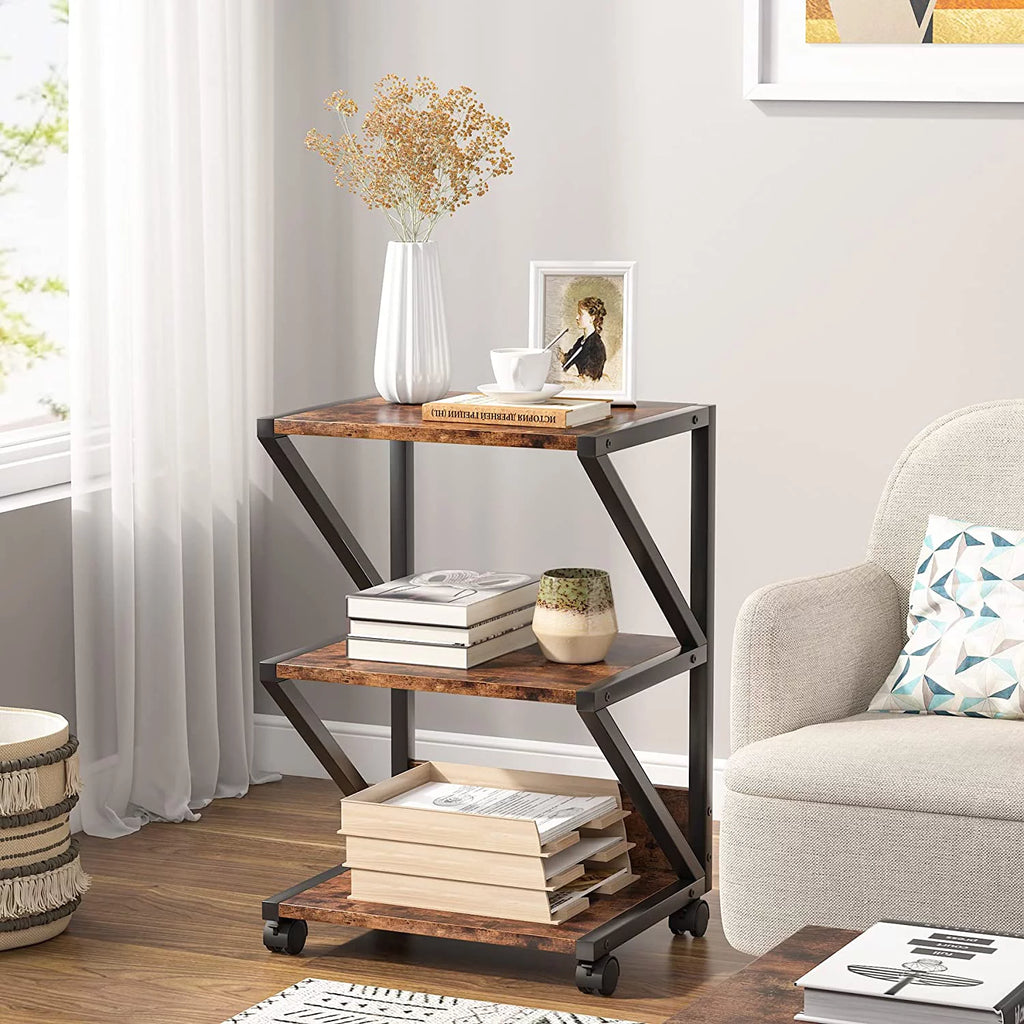 3-Tier Rolling Printer Cart with Storage Shelf S805