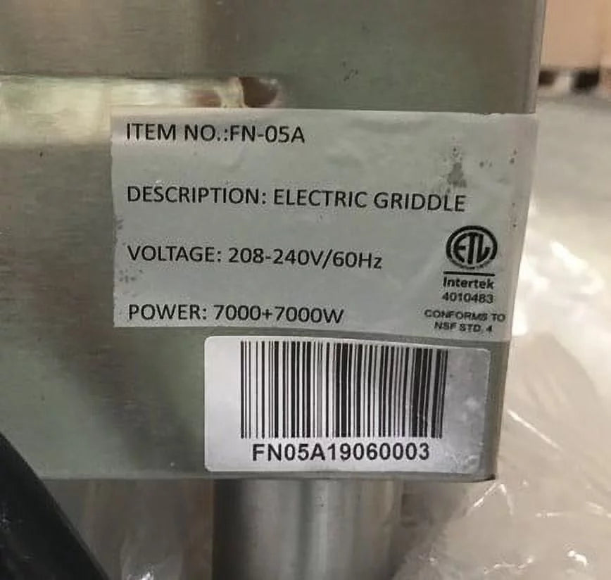 48 Inches Electric Stainless Steel Commercial Griddle N59512