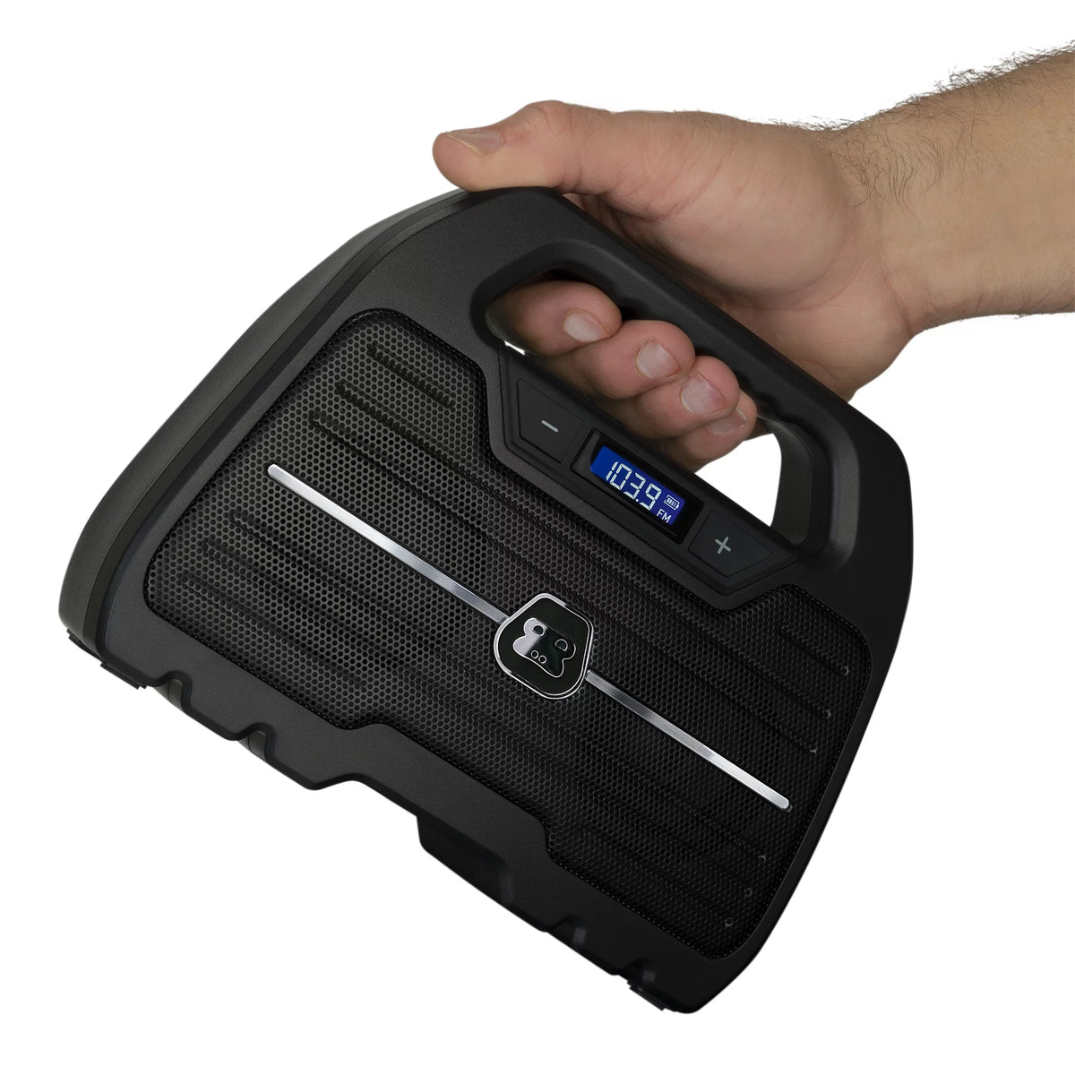 Rugged Water Resistant Portable Bluetooth Wireless Boombox Speaker with FM Radio Rechargeable Battery and USB Phone Charger U3144