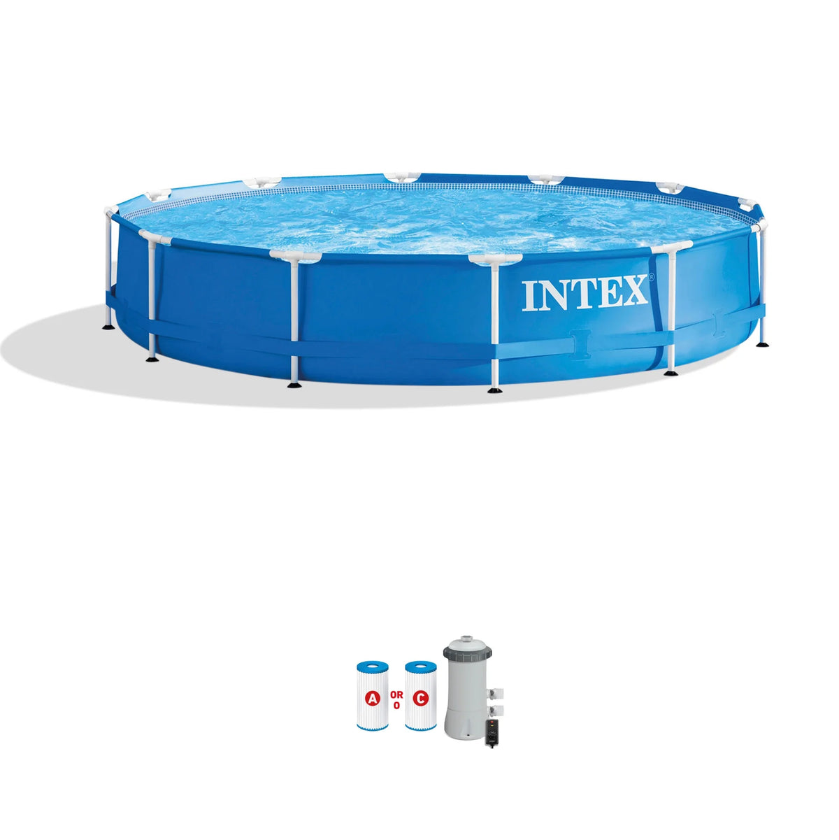 12' x 30 Metal Frame Round Above Ground Swimming Pool P89984