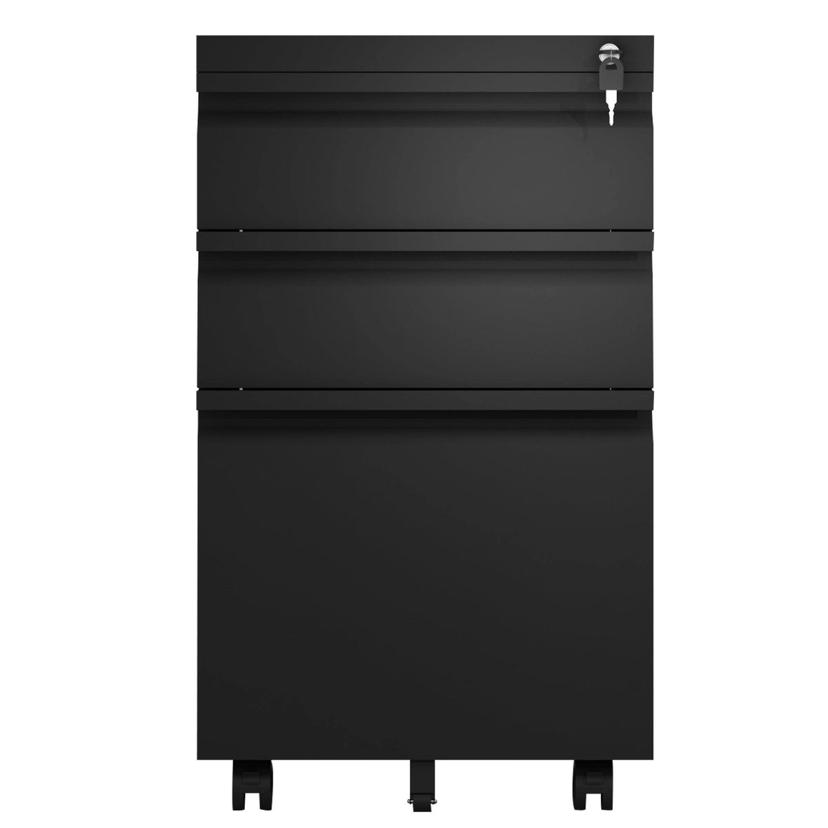 3-Drawer Metal Locking Mobile File Cabinet White L741