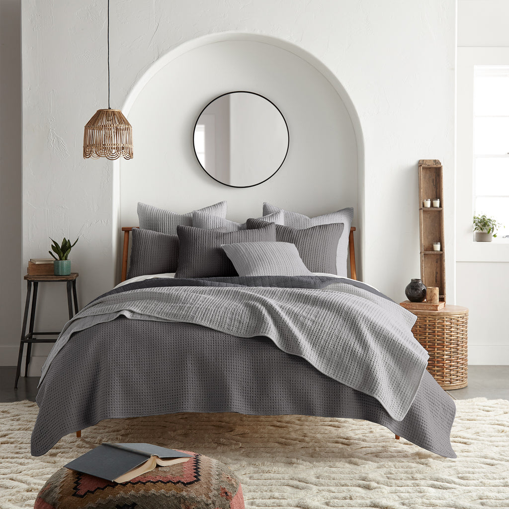 King/Cal King Cotton Waffle Quilt Set G27015