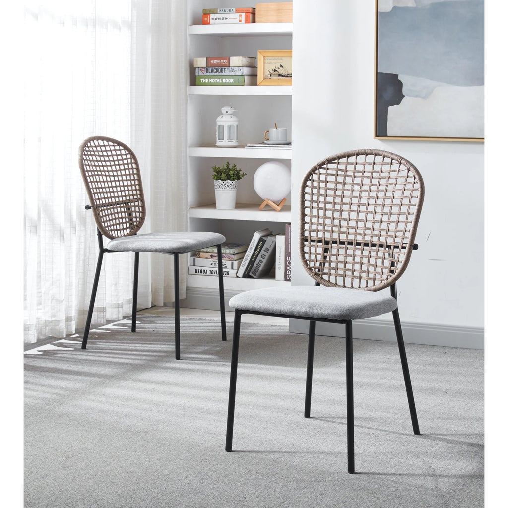 Gray and Black Dining Chairs, Set of 4 T150915