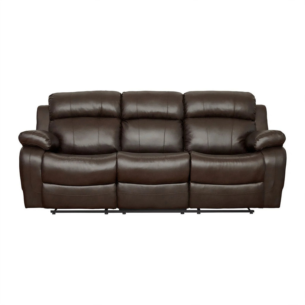 Brown Faux Leather 2-Piece Reclining Sofa Set J25533
