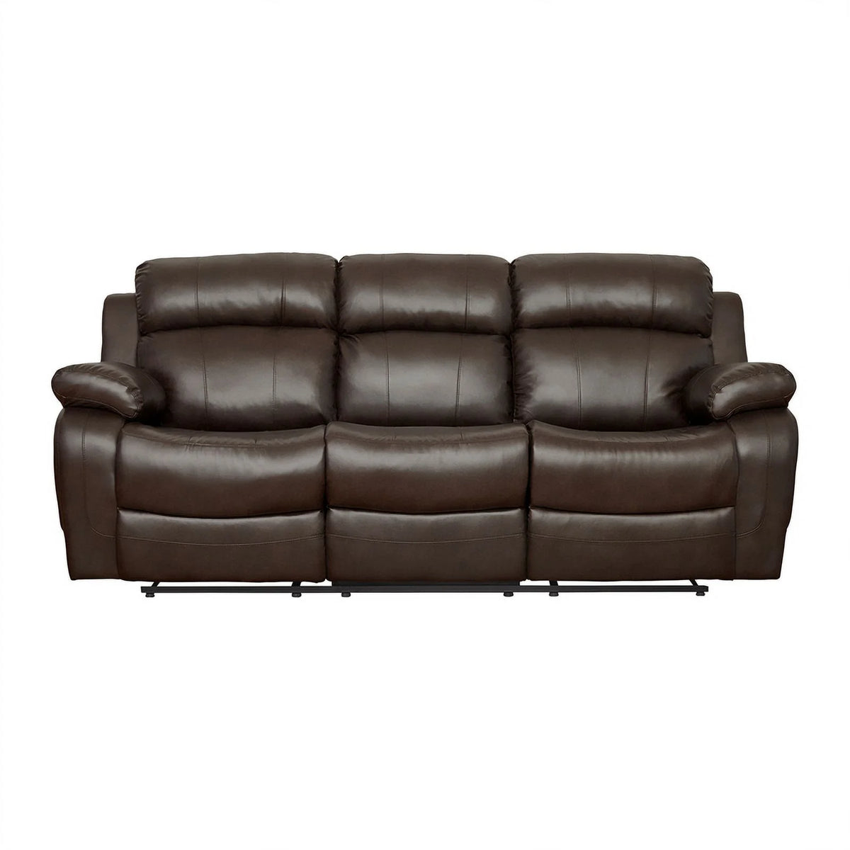 Brown Faux Leather 2-Piece Reclining Sofa Set J25533