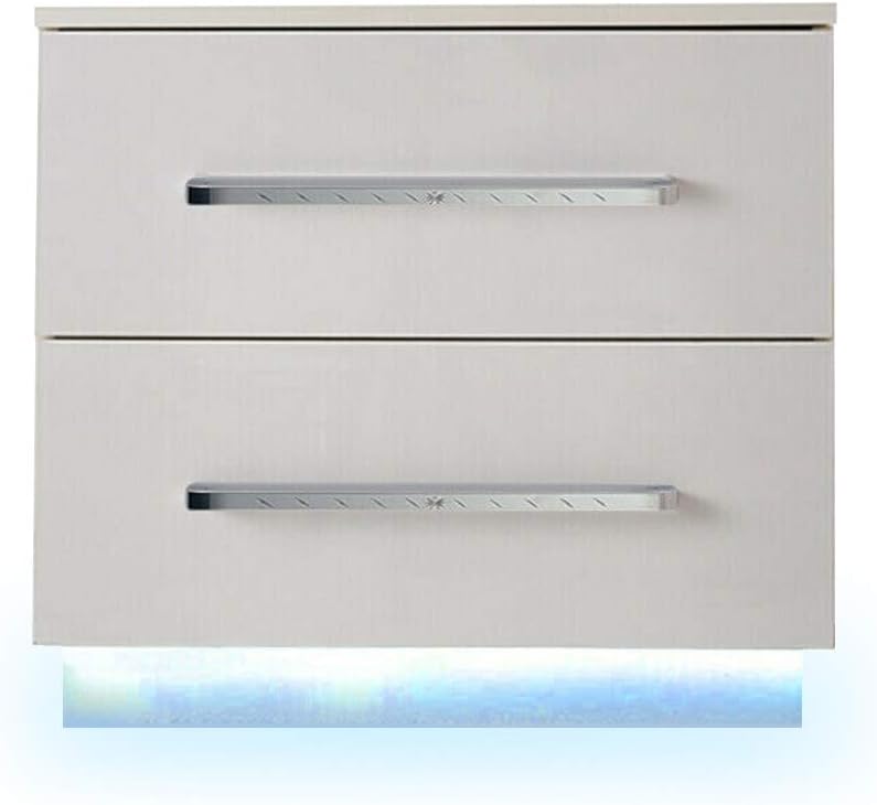 White 2 Drawer LED Nightstand W616514