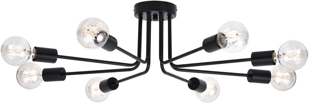 Brushed Nickel 6 Light Semi Flush Mount Ceiling Lamp B246
