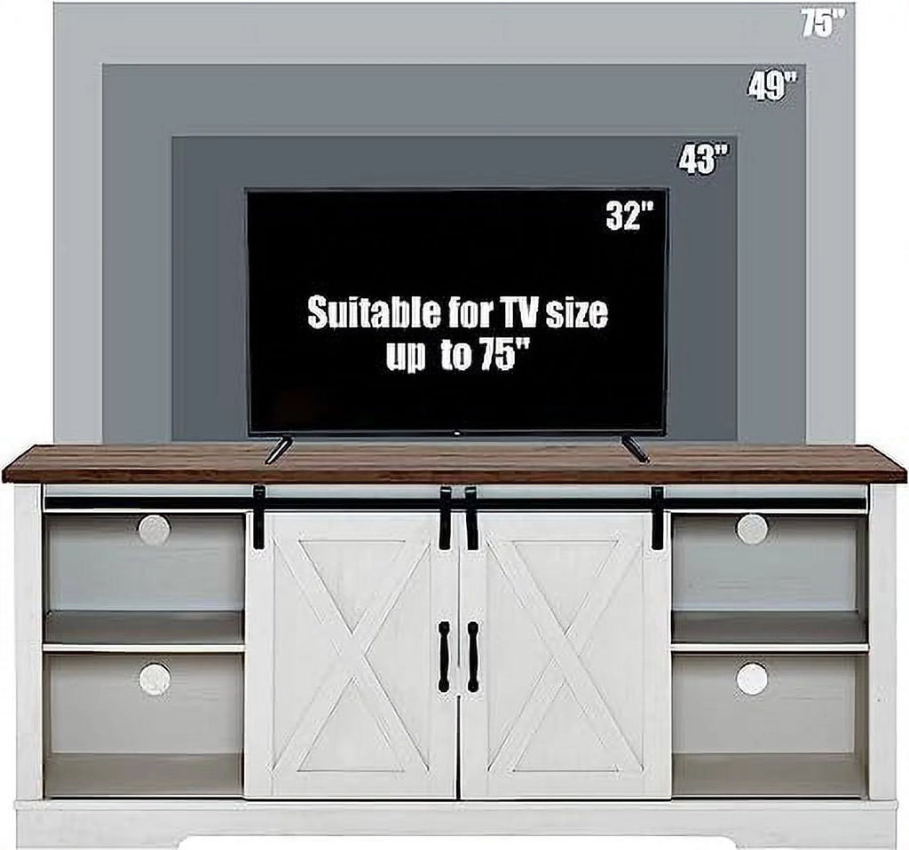 Farmhouse TV Stand for 75 Inches TVs C396