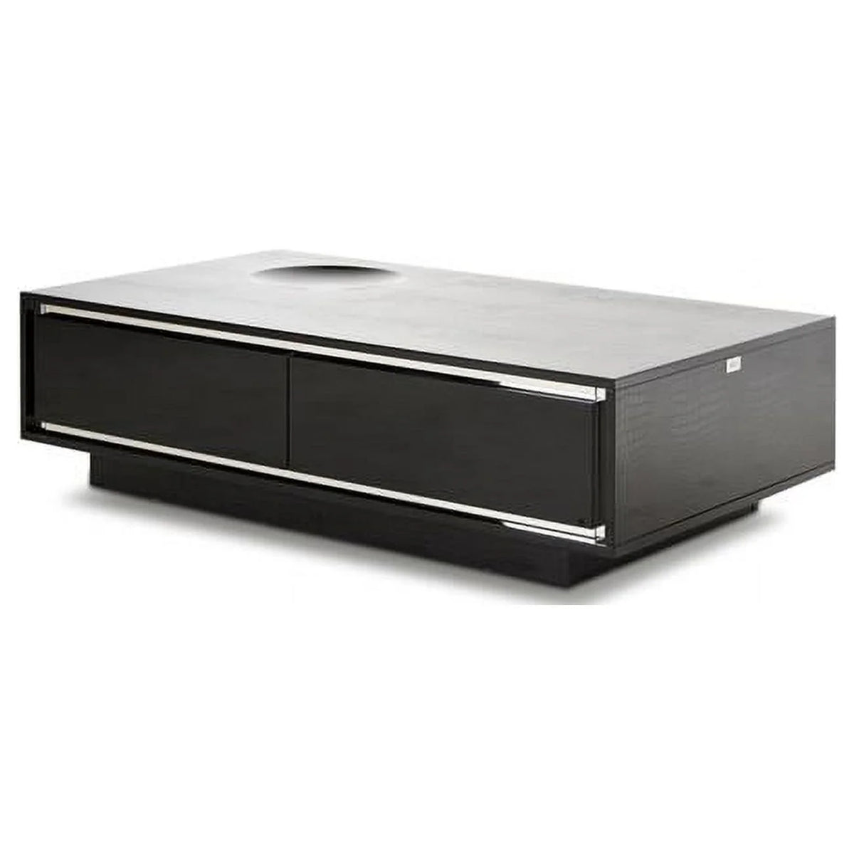 Black Crocodile Lacquer Coffee Table with Drawers Q3096