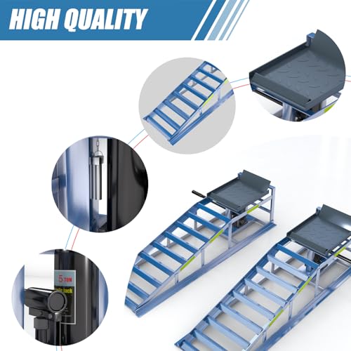 2 Pack 5T Steel Automotive Hydraulic Car Ramps M47454
