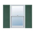 18 inchw x 86 inchh Vinyl Cathedral Top Louver Shutters, Per Pair, Forest Green R895908