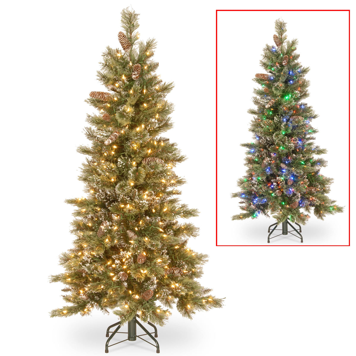 Slim Pine Tree with Dual Color LED Lights X522903