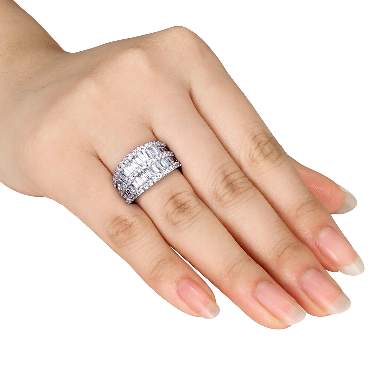 Sterling Silver Cubic Zirconia Cocktail Ring Y658