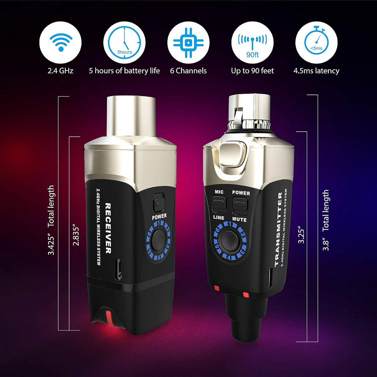 Wireless XLR Microphone System F668