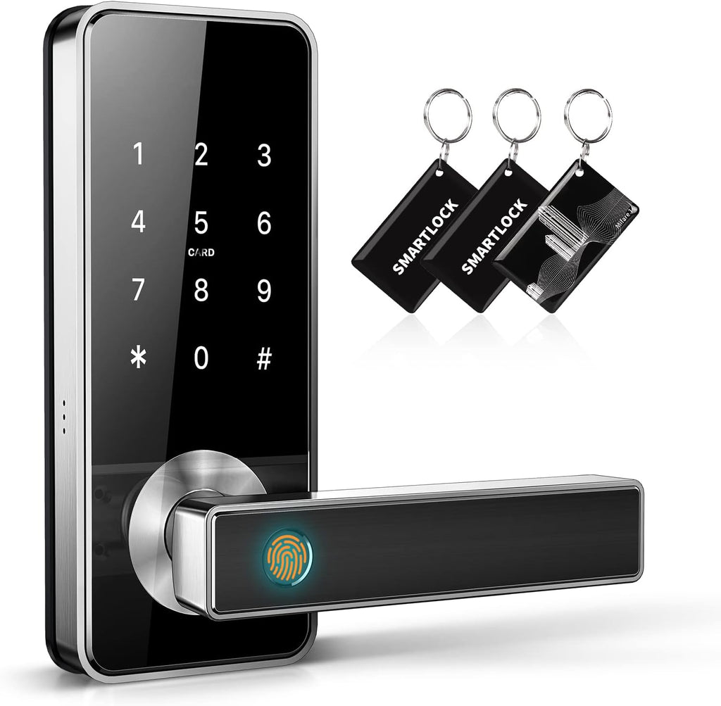 Black Fingerprint Digital Door Lock with Handle W444473