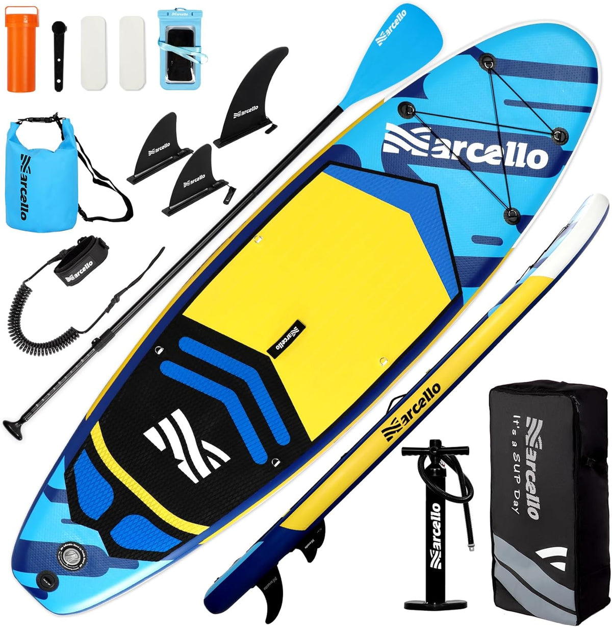 10.6'×33"×6" Inflatable Stand Up Paddle Board with Hand Pump, Leash, Repair Kit, Waterproof Phone Case, Waterproof Bag, Backpack U10656