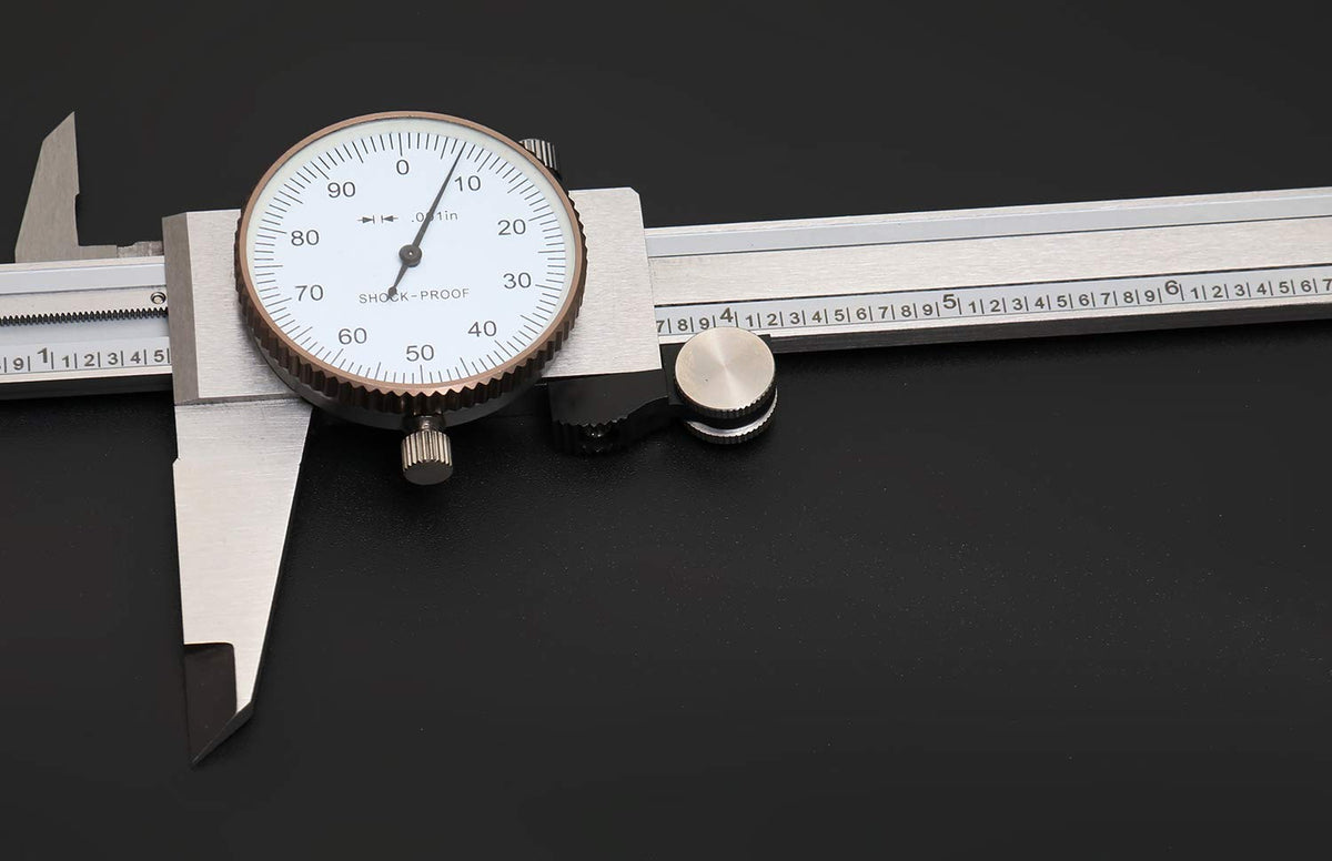 0-8'' by 0.001'' Precision Dial Caliper, Stainless Steel H601