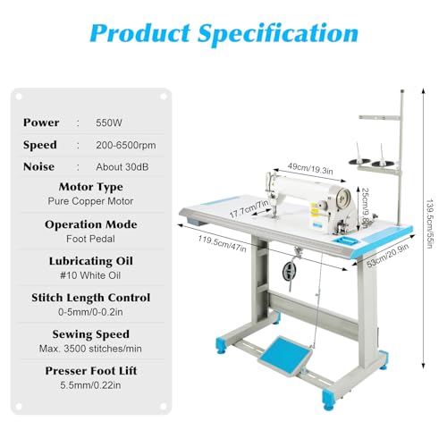550W Commercial Sewing Machine with 14 Needles K39456
