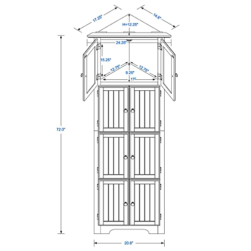 Black Tall Corner Storage Cabinet with Doors and 4 Shelves J6559