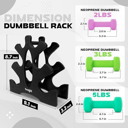 Neoprene Coated Dumbbell Hand Weight Sets with Rack J560729