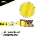 Yellow 2 Inch x 20 Foot Ratchet Straps 4 Pack N660