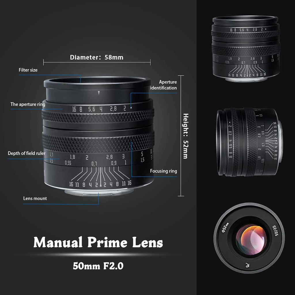 35mm F1.8 Full Frame Manual Prime Lens for L-Mount Mirrorless Camera F627