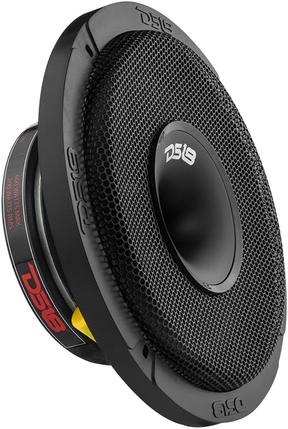 8" Shallow Hybrid Mid-Range Car Audio Loudspeaker with Grill Included 400W Max 200W RMS 8 Ohms Pack of 2 A822125