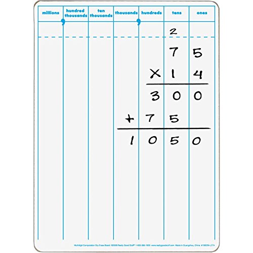 Multi-Digit Computation Two-Sided Dry Erase Board Set, 12” by 9” (Set of 6) U9826