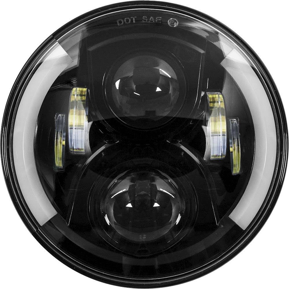 7" Round 6-LED Halo Motorcycle Headlight Black N793108