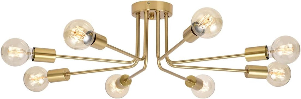 Brushed Nickel 6 Light Semi Flush Mount Ceiling Lamp B246