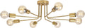 Brushed Nickel 6 Light Semi Flush Mount Ceiling Lamp B246
