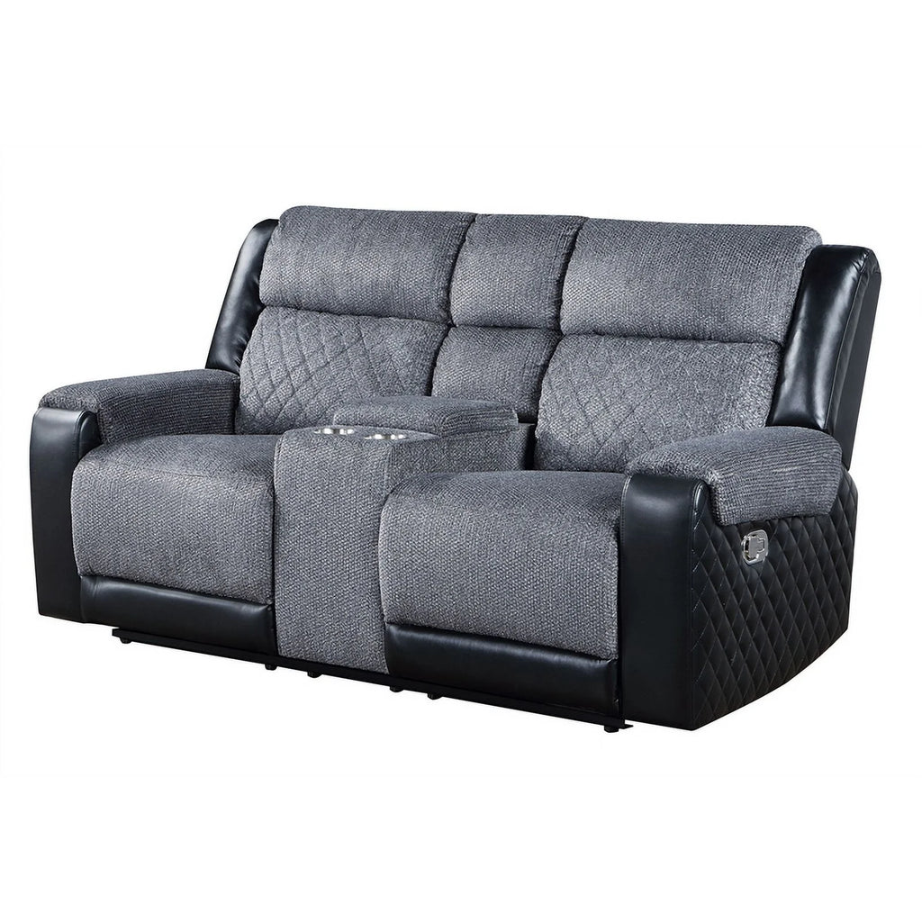 Gray Black Reclining Loveseat K6377