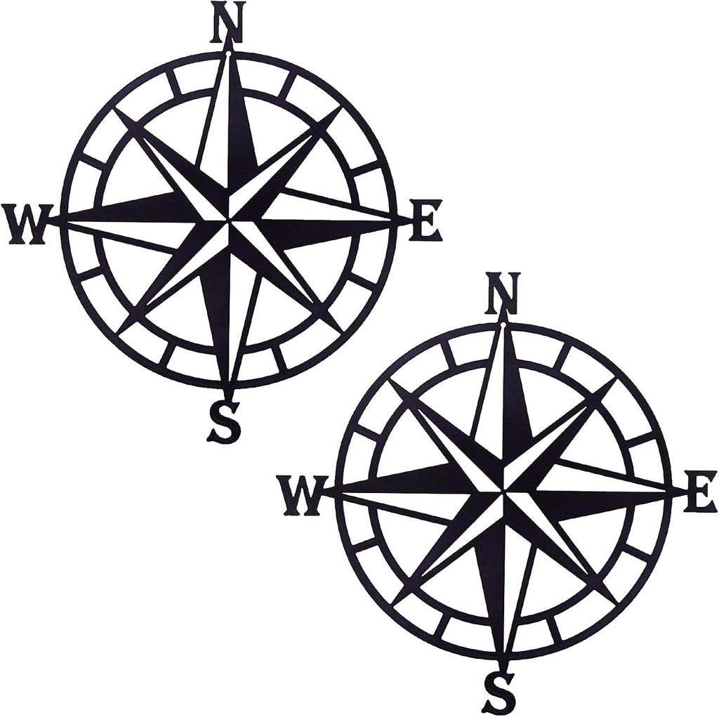 11 Inches Metal Nautical Compass Wall Decor, Cyan Gray, Pack of 2 J4938