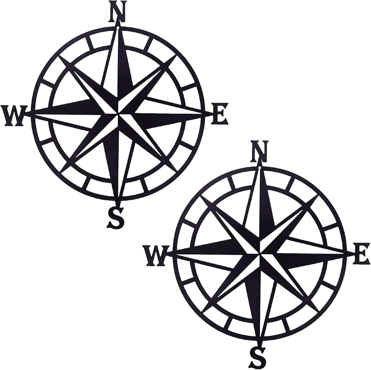 11 Inches Metal Nautical Compass Wall Decor, Cyan Gray, Pack of 2 J4938
