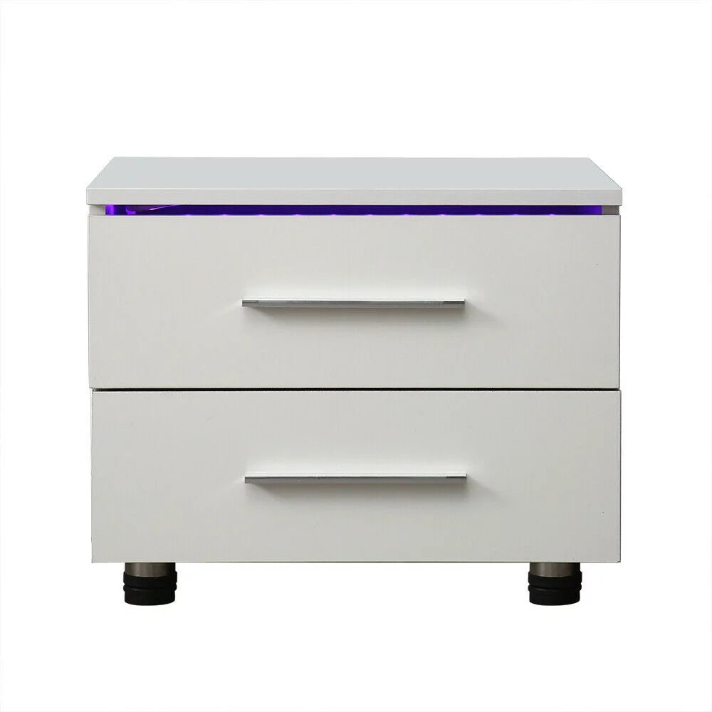 High Gloss 2 Drawer Nightstand Q11386
