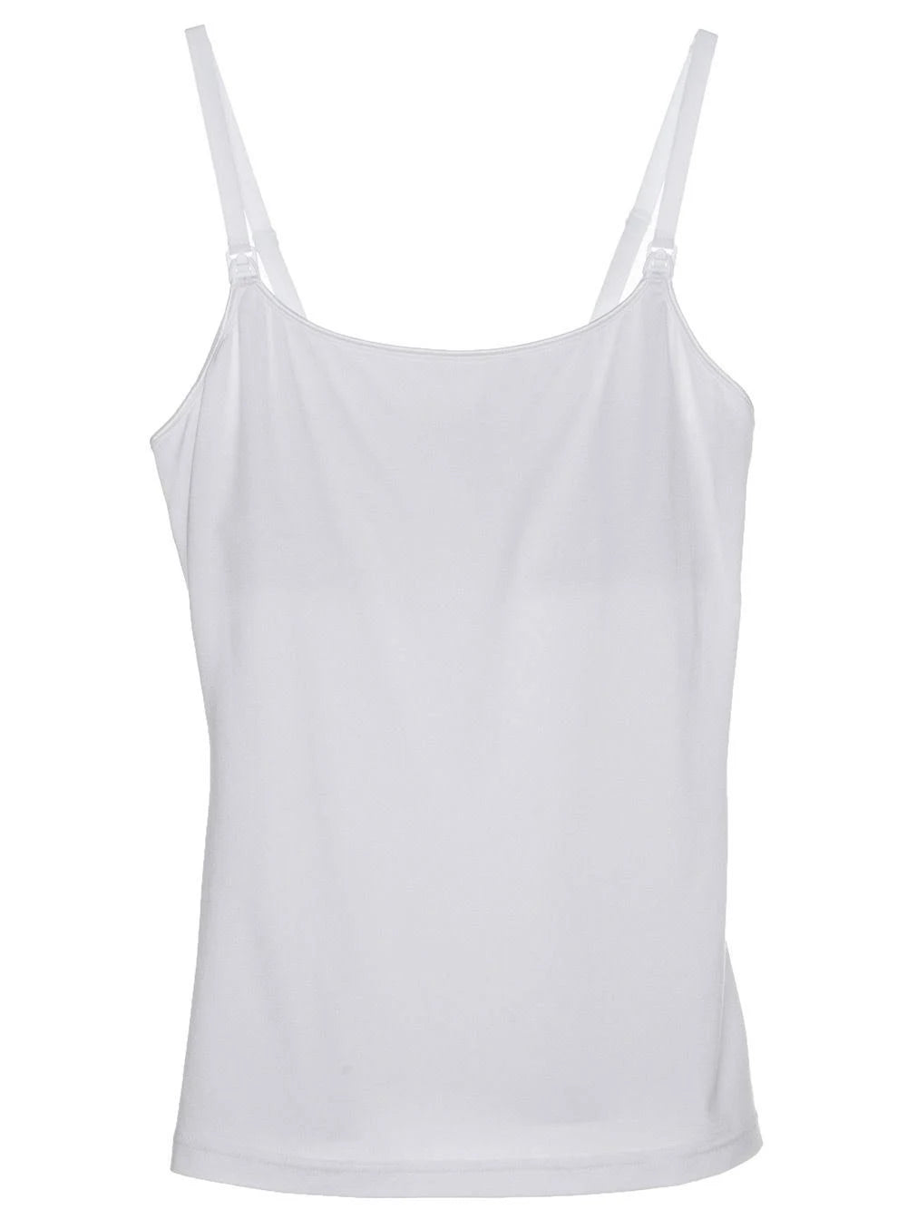 White Long Camisole with Shelf Bra J43281