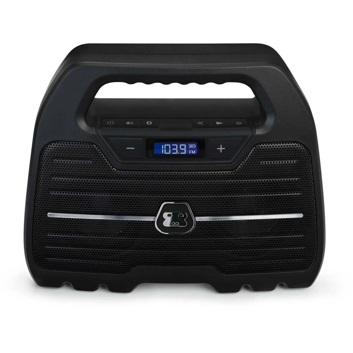 Rugged Water Resistant Portable Bluetooth Wireless Boombox Speaker with FM Radio Rechargeable Battery and USB Phone Charger U3144