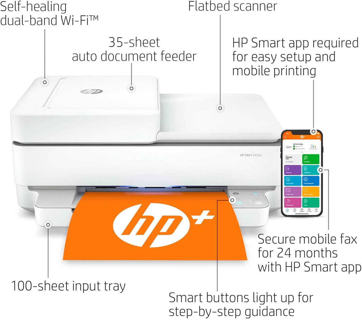 White Wireless Color Inkjet All-in-One Printer X96685