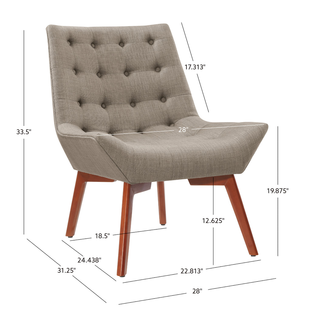 Gray Button Tufted Accent Chair W32857