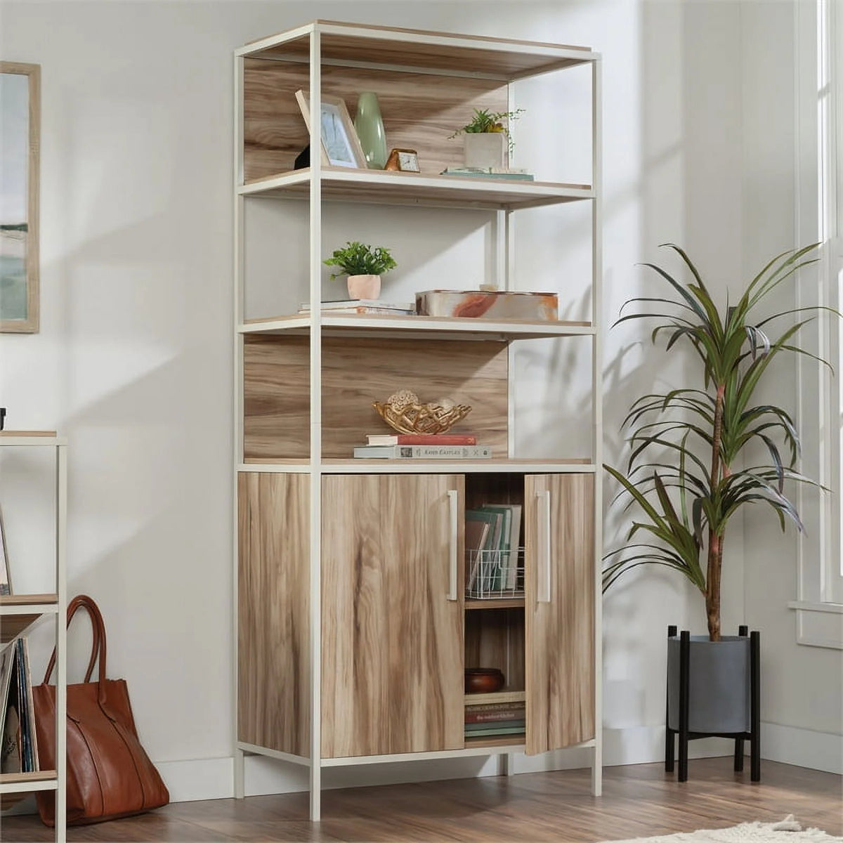 Kiln Acacia Brown Engineered Wood Bookcase D686