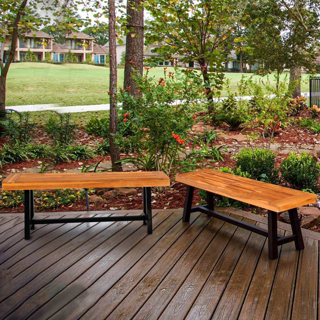 2pc 63x22 Acacia Wood Benches R66004