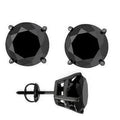 4ct 14k Black Gold Round Black Diamond Screw Back Studs Earrings A4539