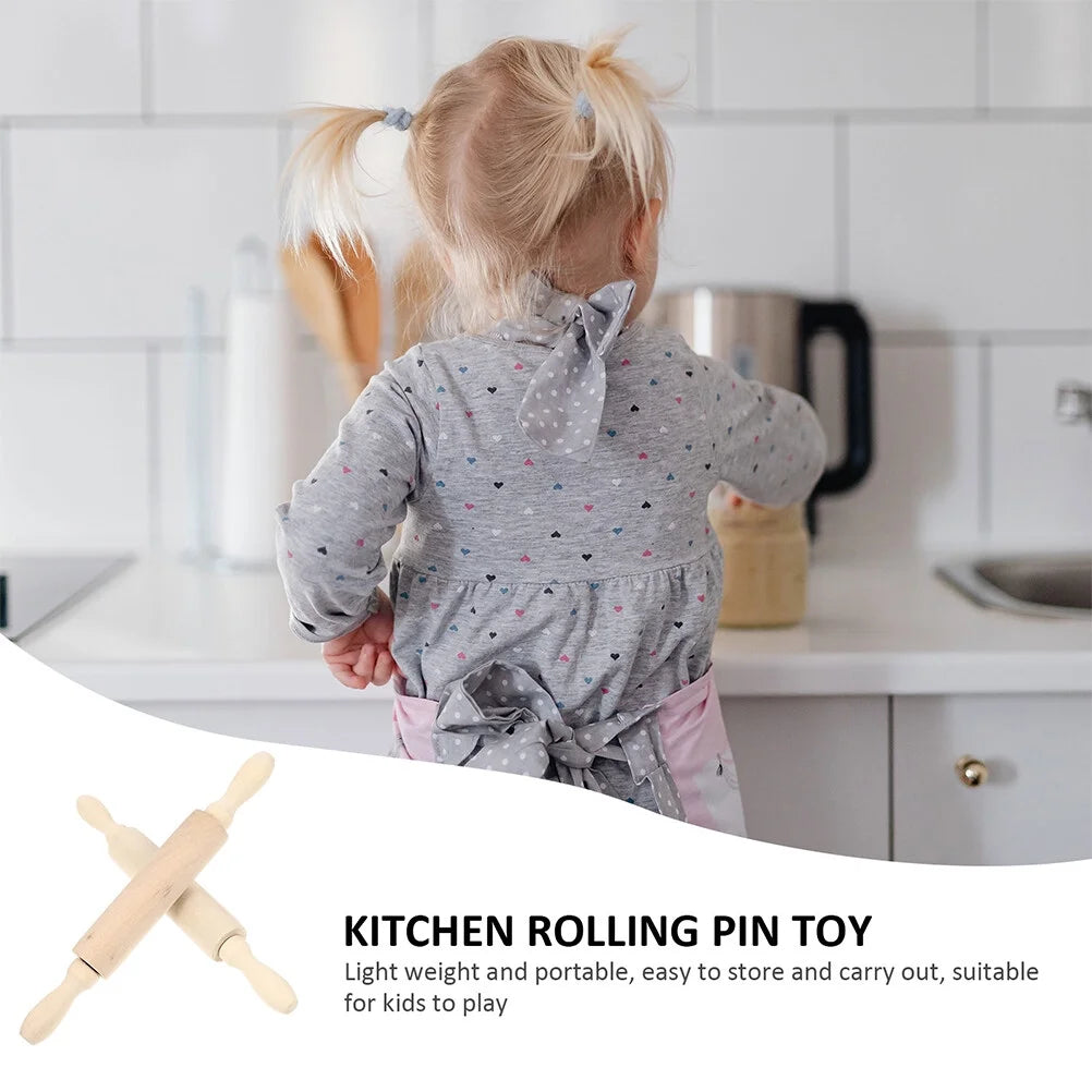 6 Pcs Wooden Rolling Pin Toy Playset M287