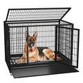 Heavy Duty Dog Crate Cage Kennel with Removable Wire Trays and Wheels L73253