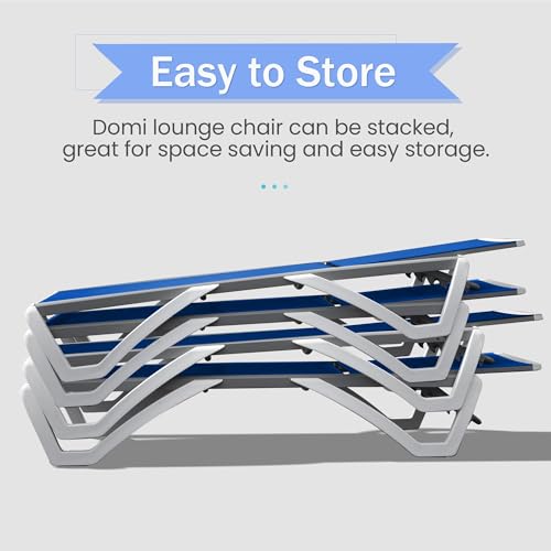Adjustable Aluminum Outdoor Chaise Lounge with Table H282713