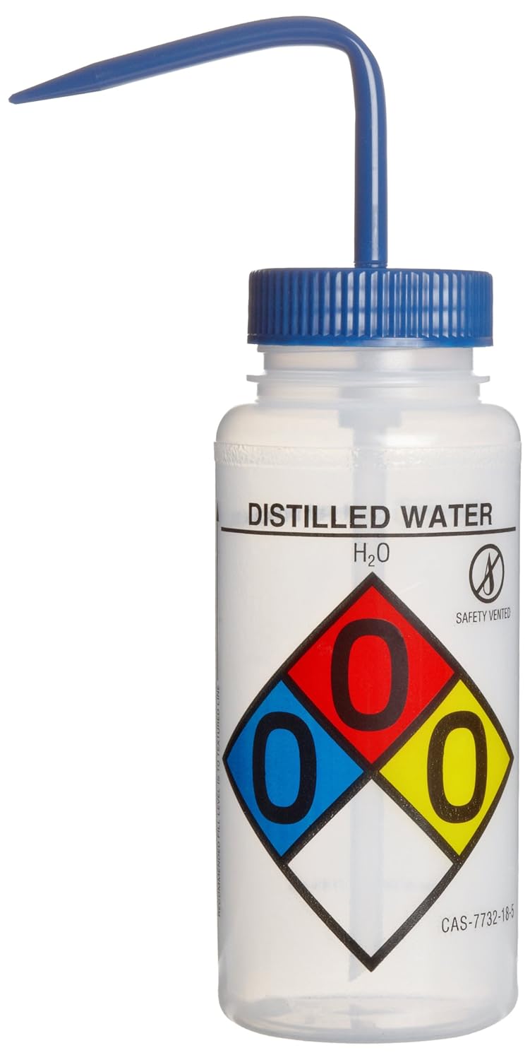 4-Color Wide-Mouth Wash Bottles, 500ml (16oz), Polyethylene, Pack of 4 Z70259
