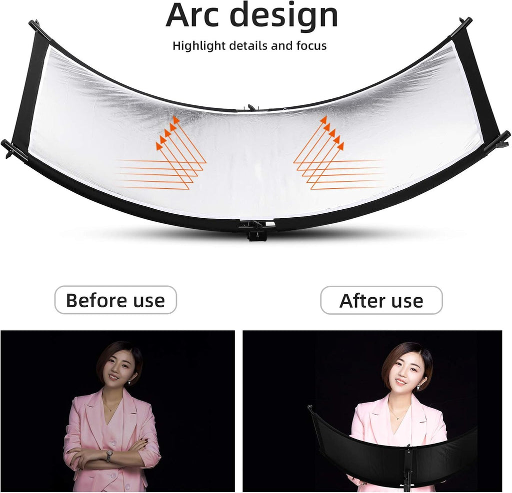 Clamshell Light Reflector Diffuser with Light Stand and Carry Bag W542