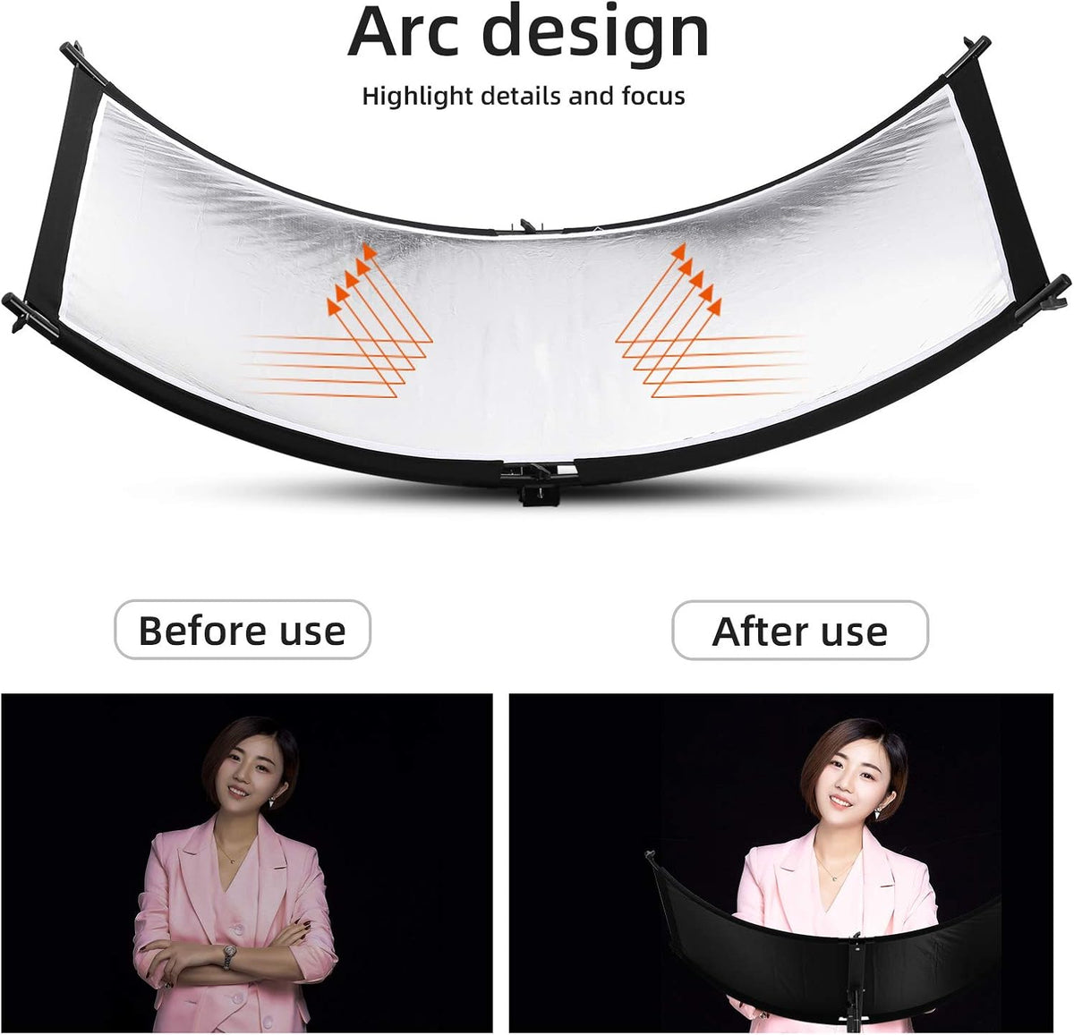 Clamshell Light Reflector Diffuser with Light Stand and Carry Bag W542