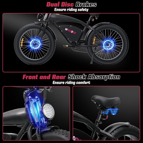 Electric Bike 48V 13Ah 750W 20" Fat Tires UL Certified D7815
