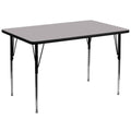 36''W x 72''L Rectangular Grey Thermal Laminate Activity Table V657650